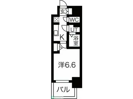 メイクス名駅南II(1K/4階)の間取り写真