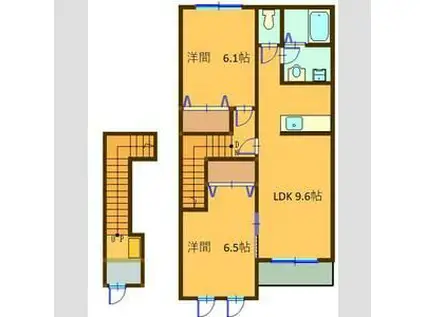 スタンパレス・キララ(2DK/2階)の間取り写真
