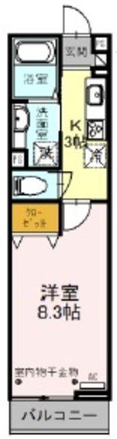 POCO A POCO(1K/1階)の間取り写真