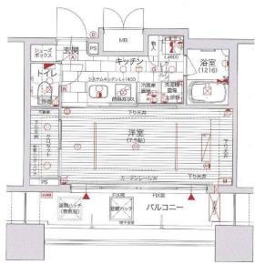 レジュールアッシュ梅田ウエスト(1K/11階)の間取り写真