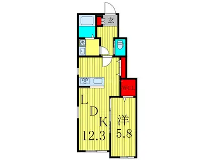 カーム宮久保A(1LDK/1階)の間取り写真