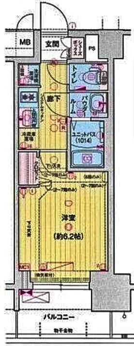 プレサンスジェネ上前津(1K/3階)の間取り写真