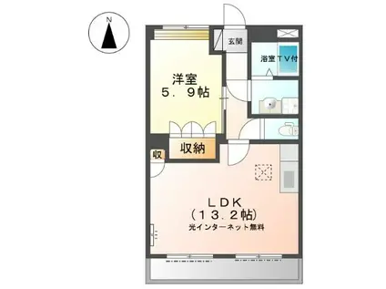リュミエール(1LDK/1階)の間取り写真