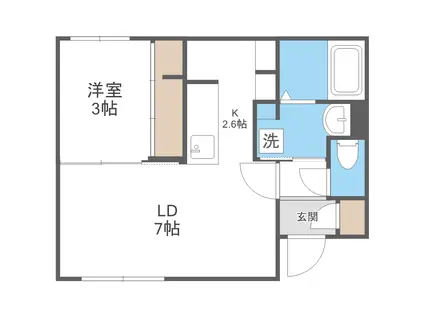 LA VIE(1LDK/3階)の間取り写真