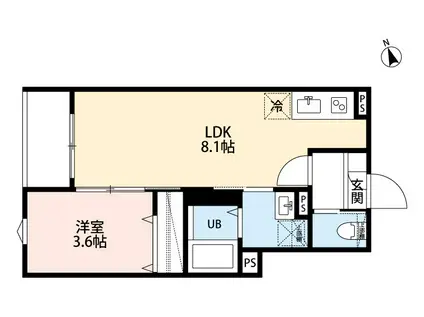 AMALFI(1LDK/3階)の間取り写真