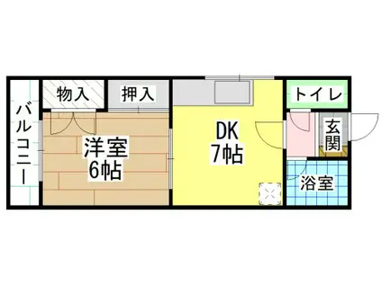 サンリバー葉山(1DK/3階)の間取り写真