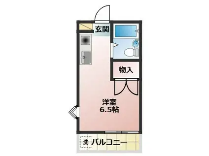 パティオ川越(ワンルーム/1階)の間取り写真