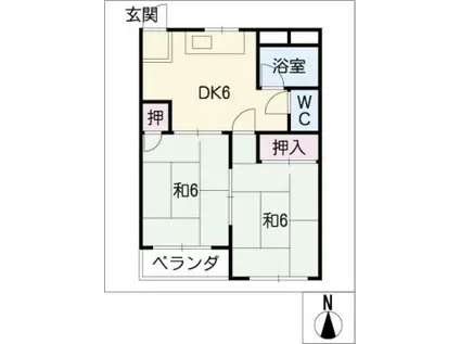 アネックス中丸(2DK/3階)の間取り写真