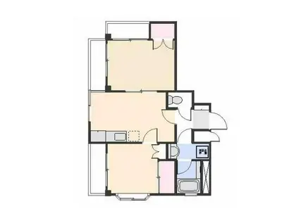 パティオ桔梗(2DK/1階)の間取り写真