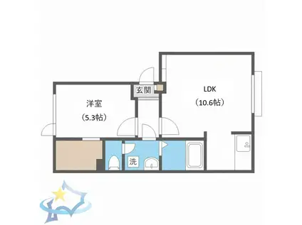 ベルファーレI(1LDK/1階)の間取り写真