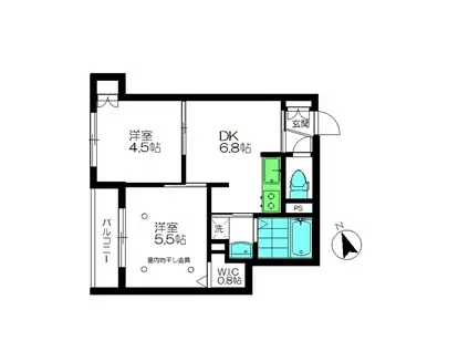 アルディア蒲田(2DK/2階)の間取り写真