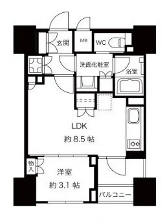 プレミスト渋谷宮益坂 10階階 間取り