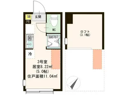 CASA ESPERANZA 桜台(ワンルーム/1階)の間取り写真