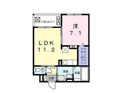 シャルマン唐橋南II(1LDK/3階)の間取り写真
