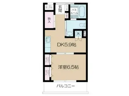 ルミエール綱島2号館(1DK/3階)の間取り写真