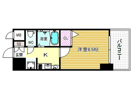 エステムコート梅田・天神橋リバーフロント(1K/13階)の間取り写真