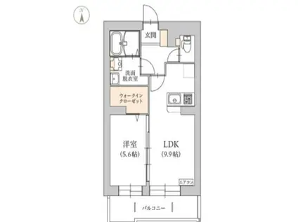 ルリアン(1LDK/1階)の間取り写真