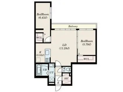 ミュンヘンスクエアII番館(2LDK/2階)の間取り写真