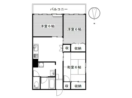 欅マンション(3DK/6階)の間取り写真