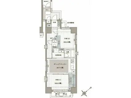 ZOOM銀座2丁目SECOND(2DK/6階)の間取り写真