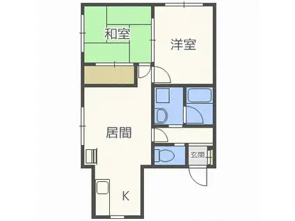 コーポ和(2LDK/3階)の間取り写真