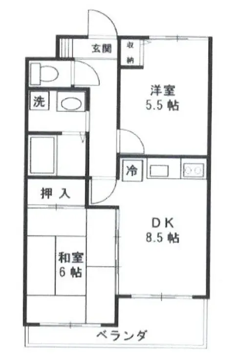 エアフォルク細山 3階階 間取り