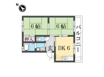 ピープルK(2DK/1階)の間取り写真