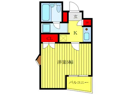 プレール椎名町(ワンルーム/5階)の間取り写真