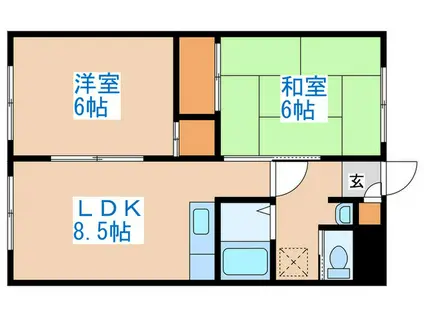 NOA山の手(2LDK/2階)の間取り写真