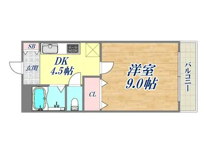 メゾン小百合園(1DK/2階)の間取り写真