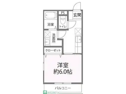 S.I.X(1K/3階)の間取り写真