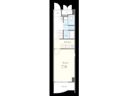 クロワトール(1K/4階)の間取り写真