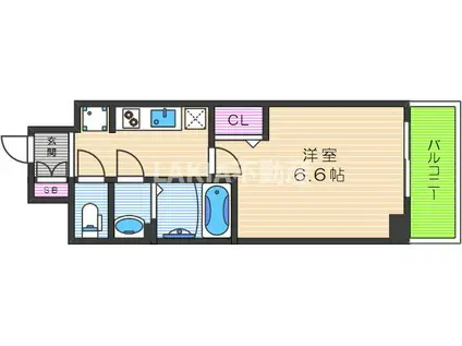 プレサンスTHETENNOJI逢坂トゥルー(1K/7階)の間取り写真