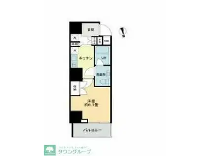 VIOR文京関口(1K/2階)の間取り写真