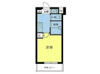 スカイコート文京白山(1K/2階)の間取り写真