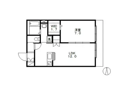 メゾン メルヴェイユ(1LDK/1階)の間取り写真