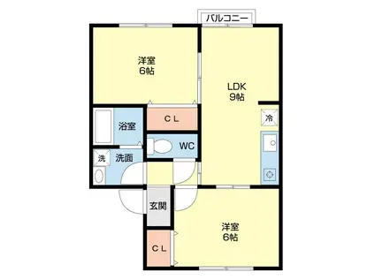 メゾンド・ロンタンA(2LDK/2階)の間取り写真