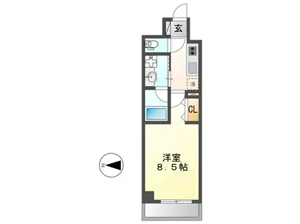 リシュドール名駅南(1K/6階)の間取り写真