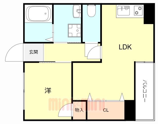 コスモスハイツ(1LDK/B1階)の間取り写真