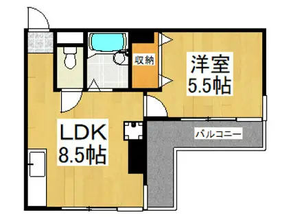 清瀬貴志ビル(1DK/4階)の間取り写真