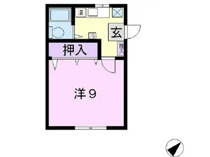 ハイツアシスト古安曽(1K/2階)の間取り写真