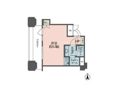 ルネ新宿御苑タワー(ワンルーム/11階)の間取り写真