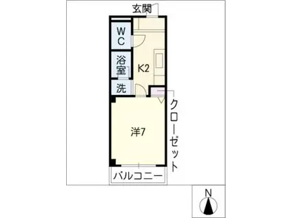 プレミール・シャンブル(1K/2階)の間取り写真