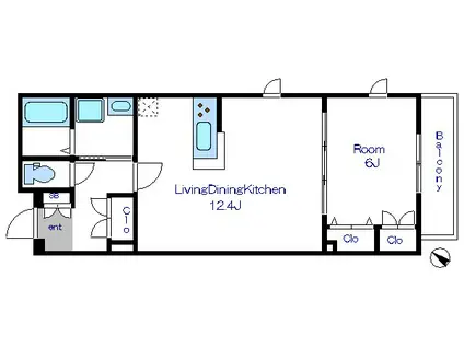 クレスト王子(1LDK/2階)の間取り写真