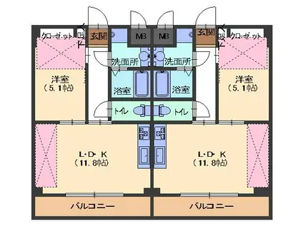 メゾン積(1LDK/2階)の間取り写真