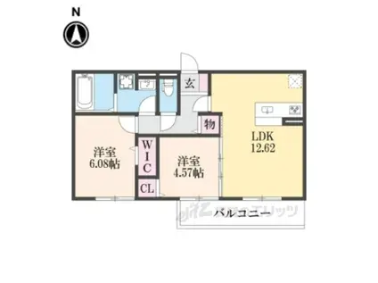 モンヴィラージュ2(2LDK/2階)の間取り写真