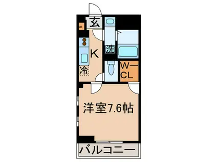 シャトーレ(1K/1階)の間取り写真