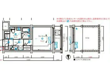 MIND MUSASHI-NAKAHARA(1K/2階)の間取り写真