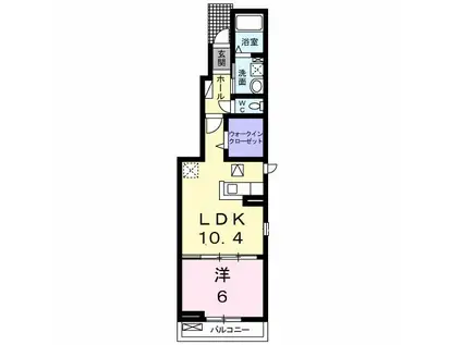 アリエッタ(1LDK/1階)の間取り写真