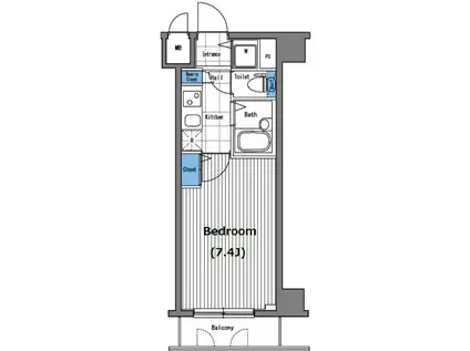 グランド・ガーラ三田(1K/6階)の間取り写真